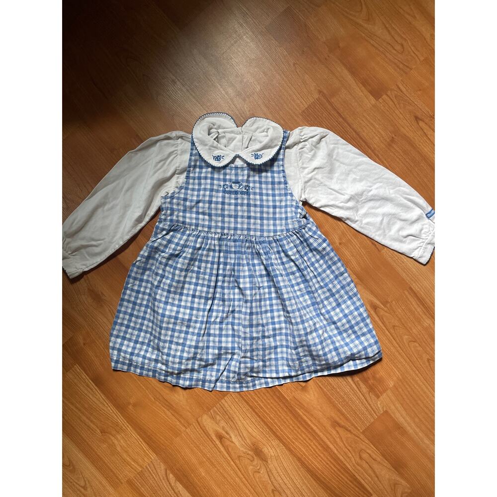 Vintage Oshkosh blue plaid dress